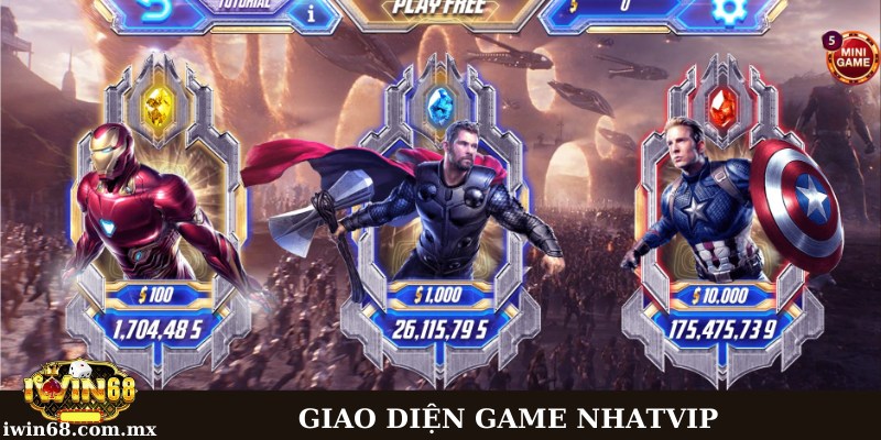 Giao diện trò chơi tại cổng game Nhatvip đơn giản, dễ tiếp cận